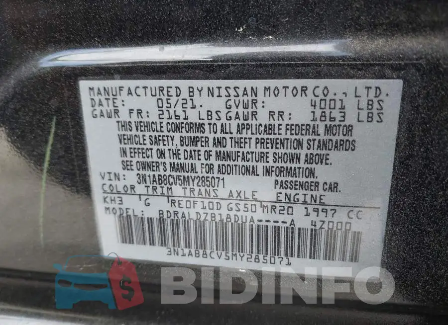 3N1AB8CV5MY285071 Photo# 9