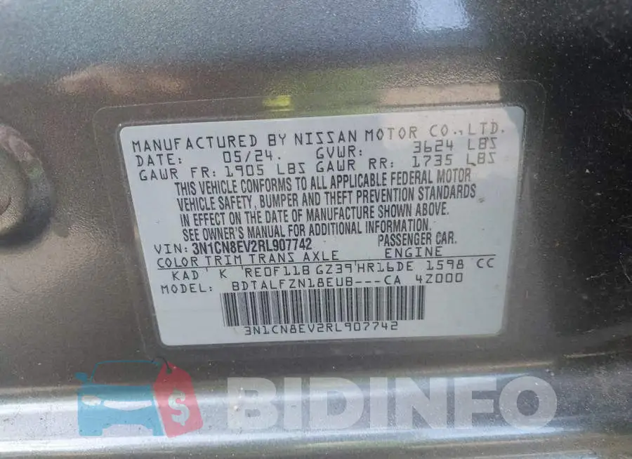 3N1CN8EV2RL907742 Photo# 9