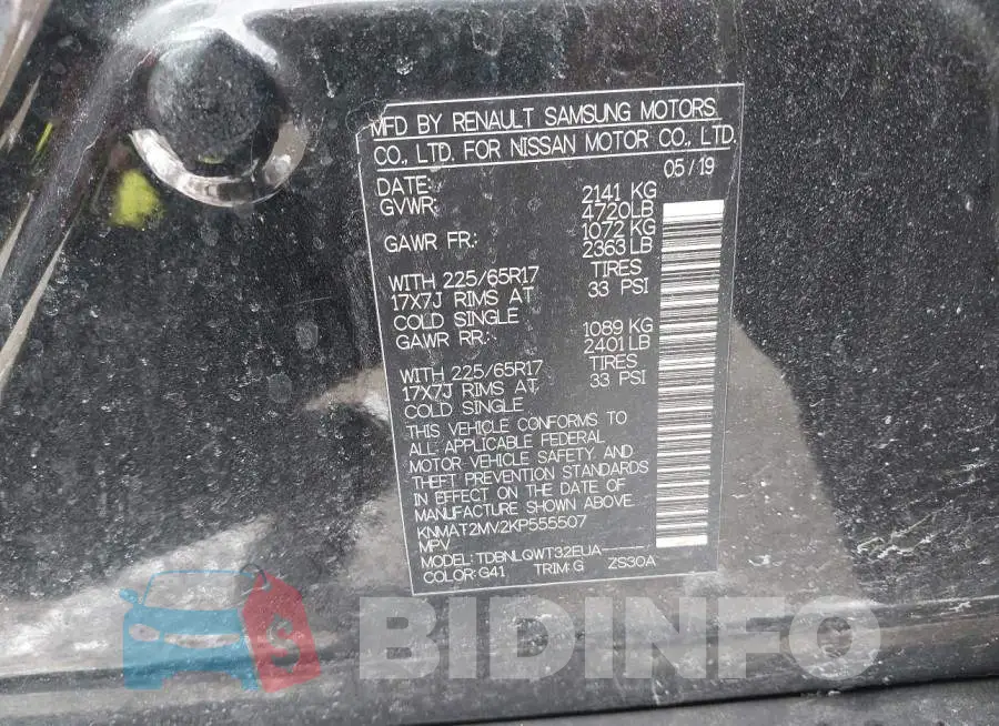 KNMAT2MV2KP555507 Photo# 9