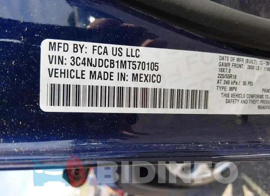 3C4NJDCB1MT570105 Photo# 9