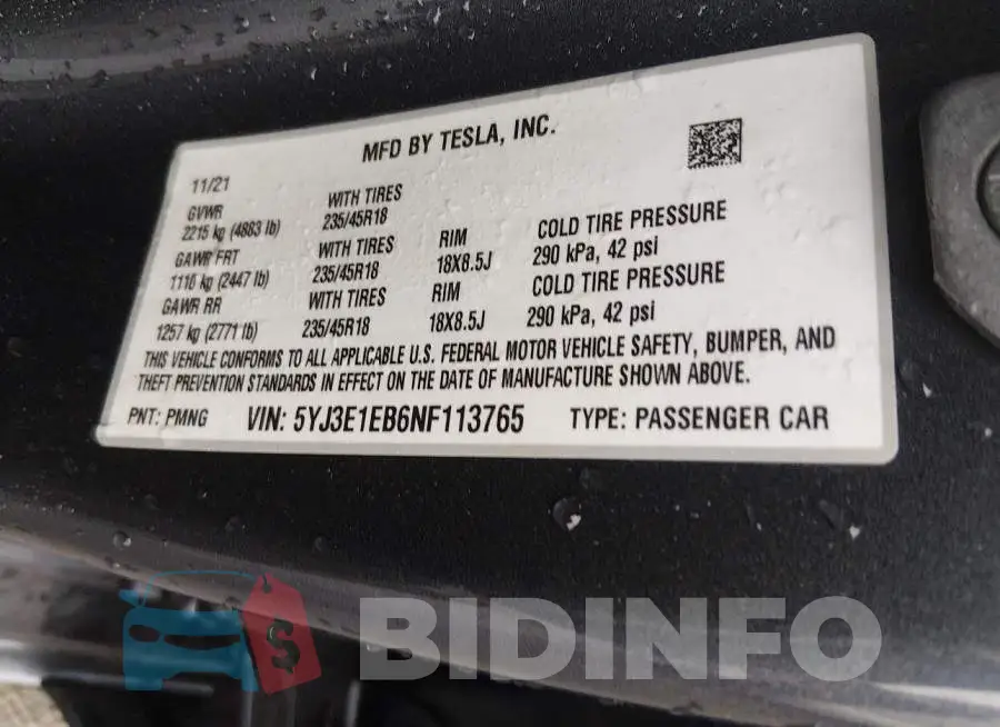 5YJ3E1EB6NF113765 Photo# 9