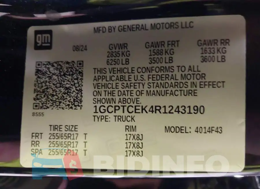1GCPTCEK4R1243190 Photo# 9
