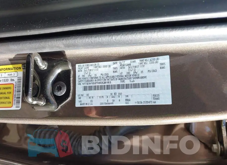 1FTEW1E87HKE26163 Photo# 9