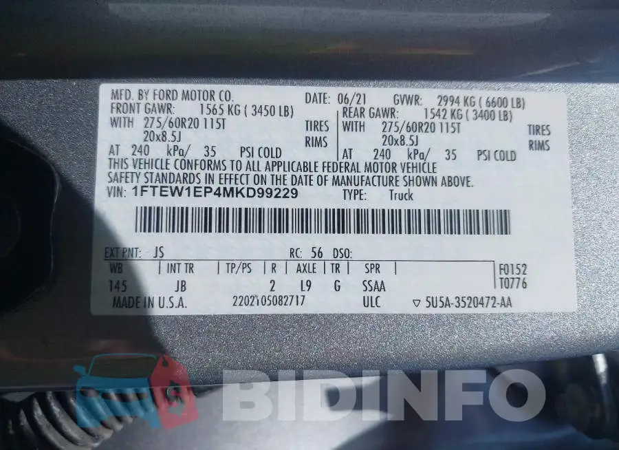 1FTEW1EP4MKD99229 Photo# 9