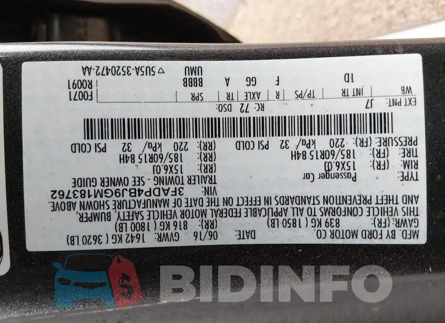 3FADP4BJ9GM183762 Photo# 9
