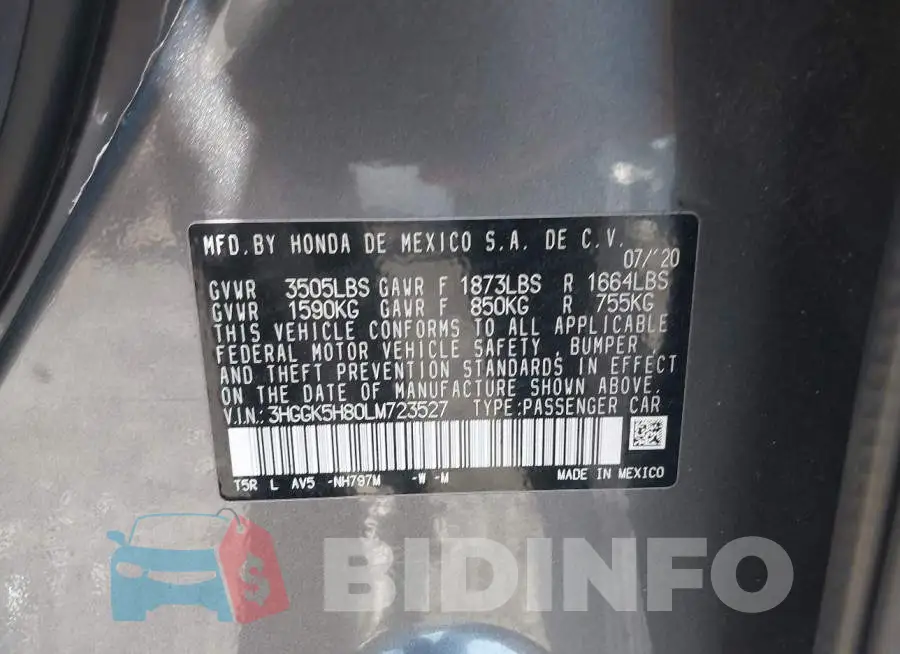 3HGGK5H80LM723527 Photo# 9