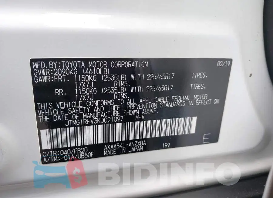 JTMG1RFV3KD021097 Photo# 9