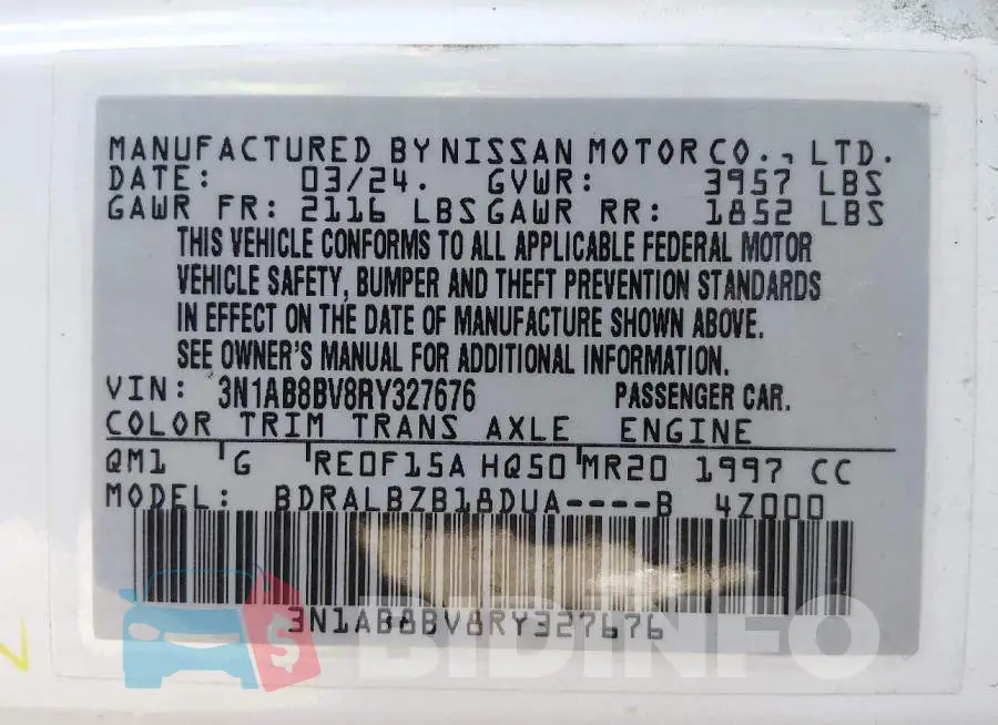 3N1AB8BV8RY327676 Photo# 9