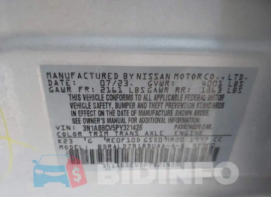 3N1AB8CV5PY321426 Photo# 9