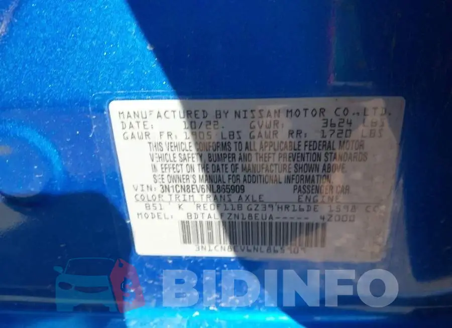 3N1CN8EV6NL865909 Photo# 9