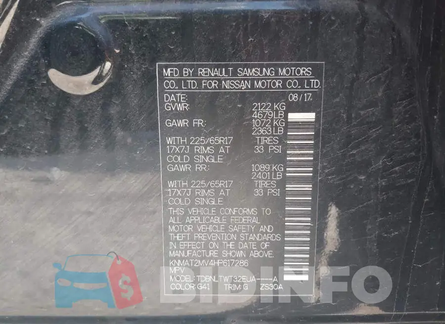 KNMAT2MV4HP617286 Photo# 9