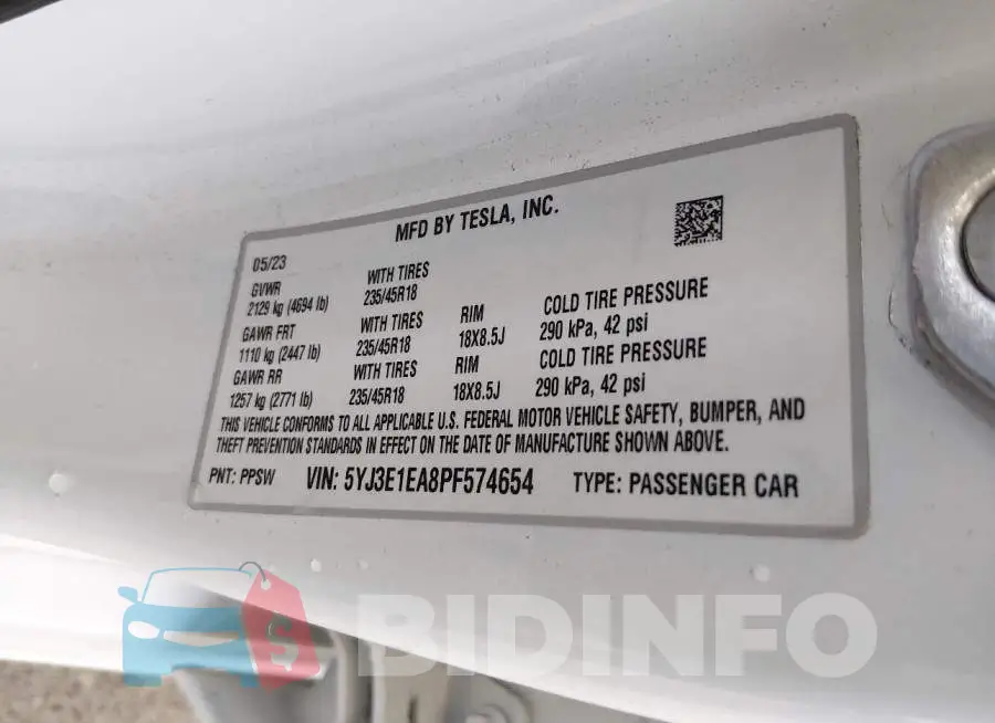 5YJ3E1EA8PF574654 Photo# 9