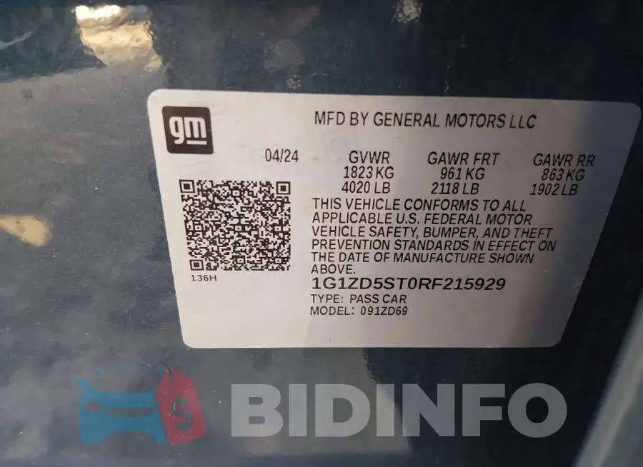 1G1ZD5ST0RF215929 Photo# 9