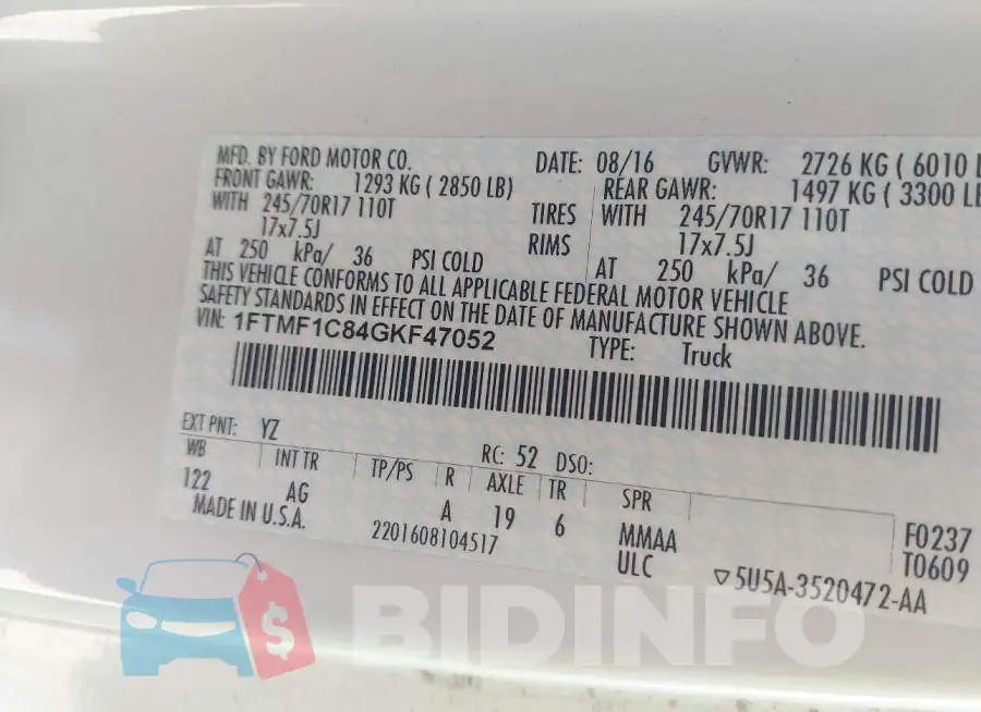 1FTMF1C84GKF47052 Photo# 9