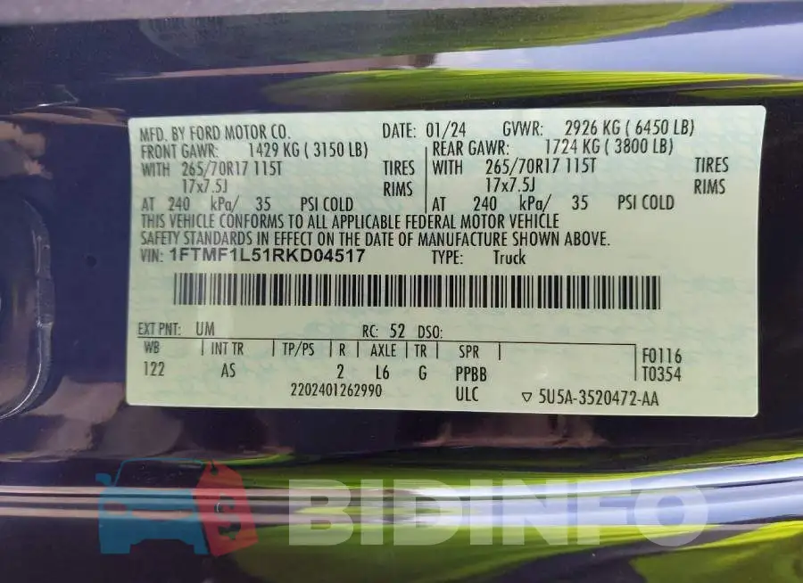 1FTMF1L51RKD04517 Photo# 9