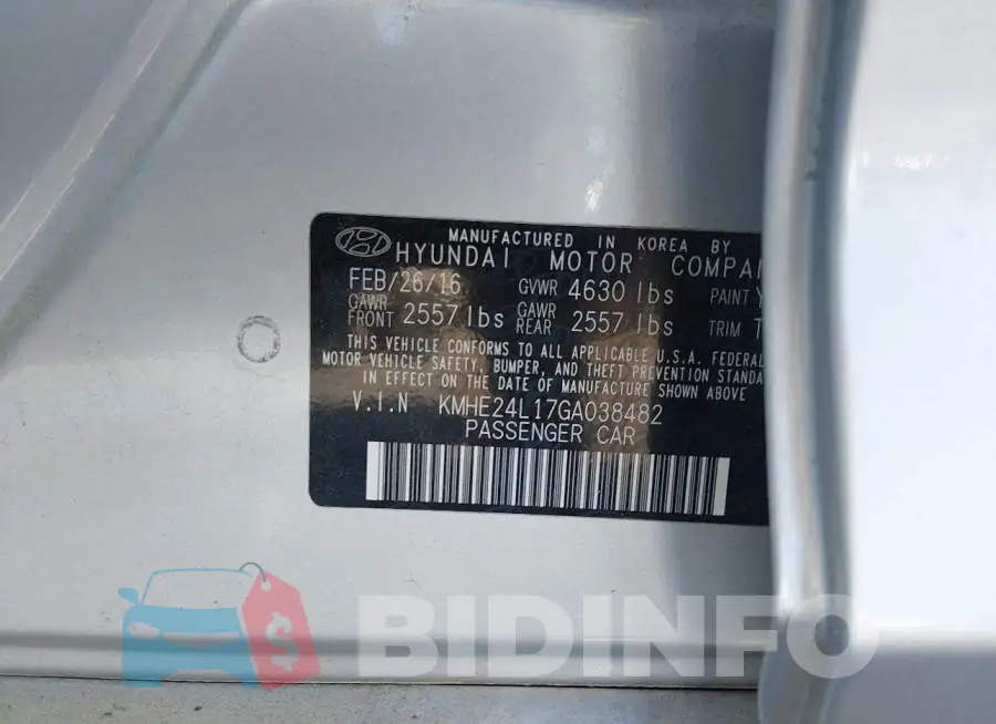 KMHE24L17GA038482 Photo# 9