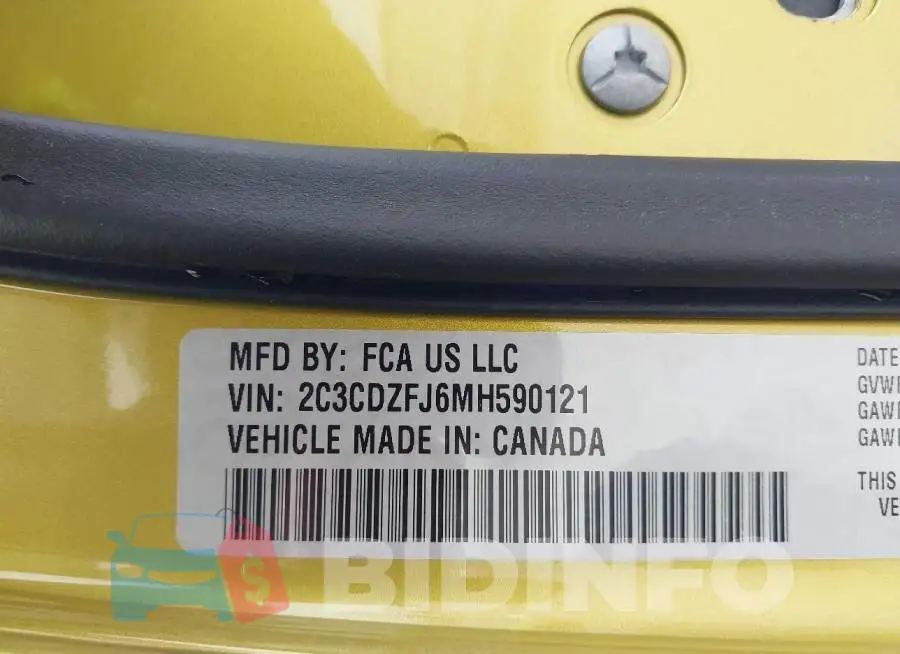 2C3CDZFJ6MH590121 Photo# 9