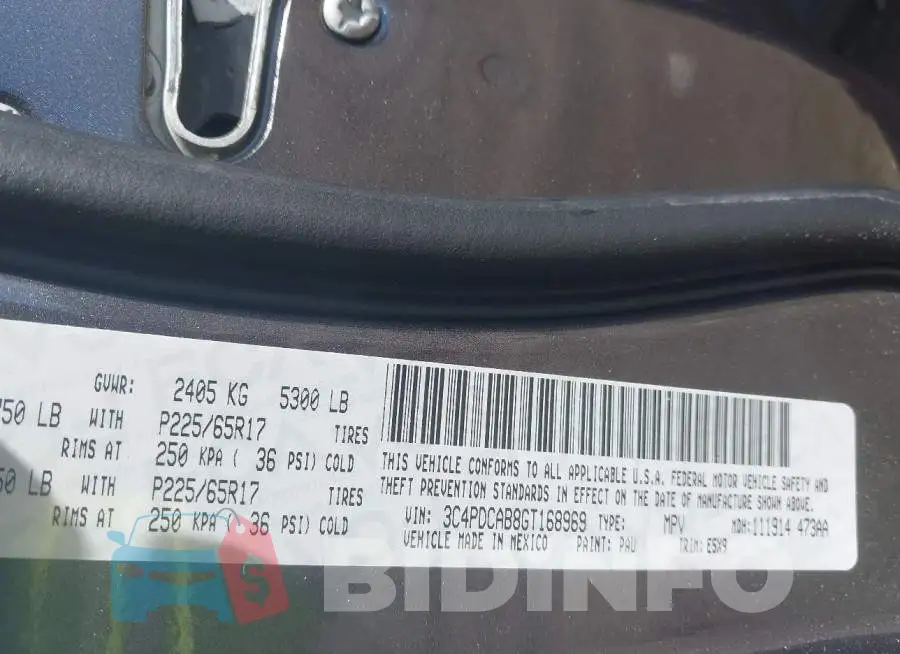 3C4PDCAB8GT168969 Photo# 9