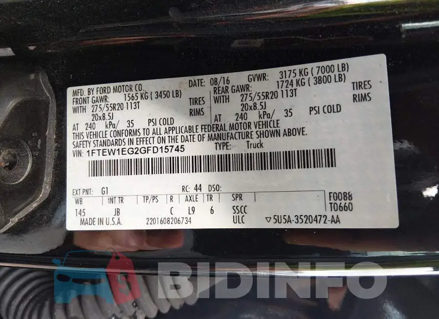 1FTEW1EG2GFD15745 Photo# 9