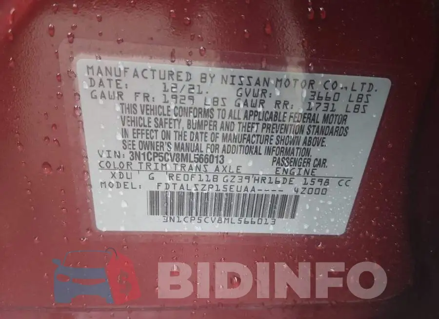 3N1CP5CV8ML566013 Photo# 9