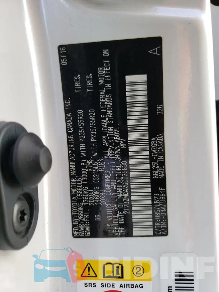 2T2BZMCA2GC035838 Photo# 14
